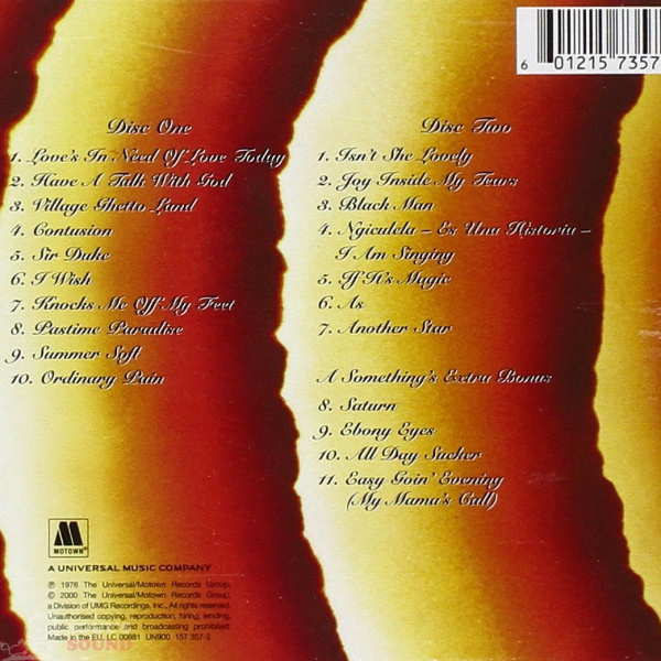 Stevie Wonder Songs In The Key Of Life 2 CD