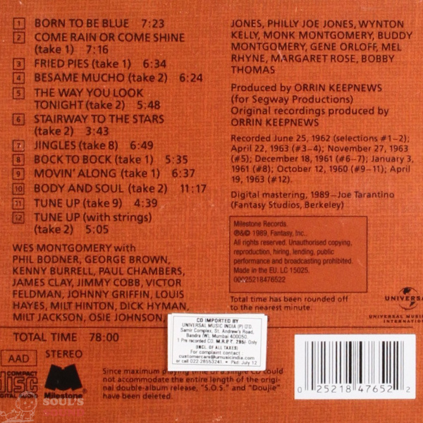 Wes Montgomery The Alternative Wes Montgomery CD