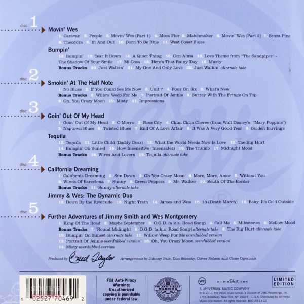 Wes Montgomery Movin’: The Complete Verve Recordings (box) 5 CD