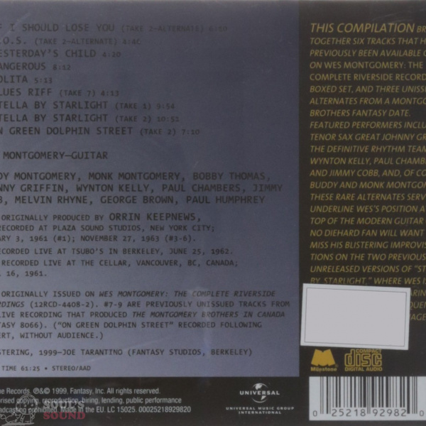 Wes Montgomery Dangerous CD