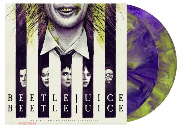 Original soundtrack Beetlejuice Beetlejuice 2 LP Lime Green & Purple Hand Poured Art Print Limited