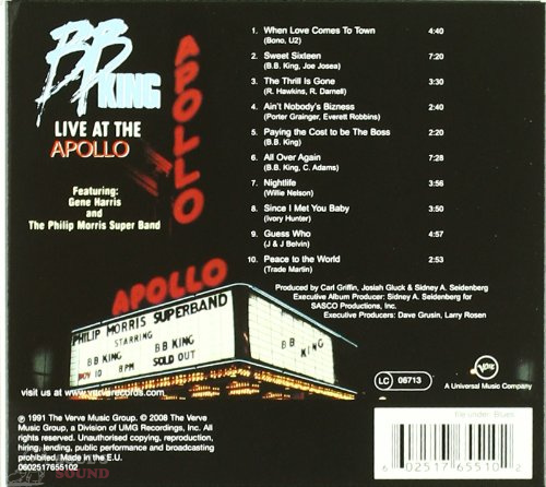B.B. King Live At The Apollo CD